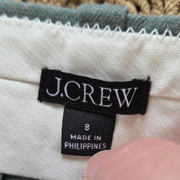 J. Crew Sage Green Carolina Flare Pant in Stretch Linen Blend - Size 8 - Picture 5 of 7